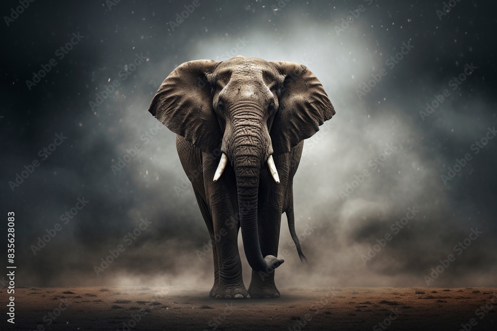 Fototapeta premium elephant in the sky, generative ai