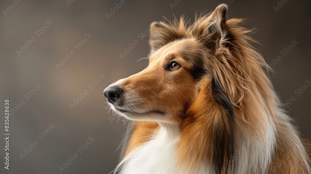 collie dog portrait wallpaper with good expression and blurred neutral background
collie dog portrait wallpaper with good expression and blurred neutral background