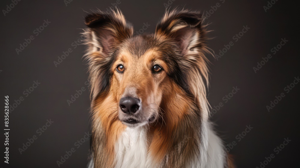 collie dog portrait wallpaper with good expression and blurred neutral background
collie dog portrait wallpaper with good expression and blurred neutral background