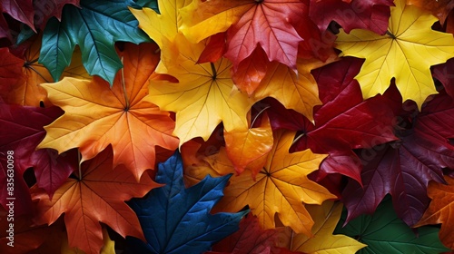 Detailed highresolution texture of vibrant autumn leaves on a tree  ideal for fall foliage concept designs.