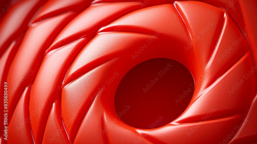 Fototapeta premium Vibrant closeup of a lifebuoy ring, showcasing detailed texture for water safety gear.