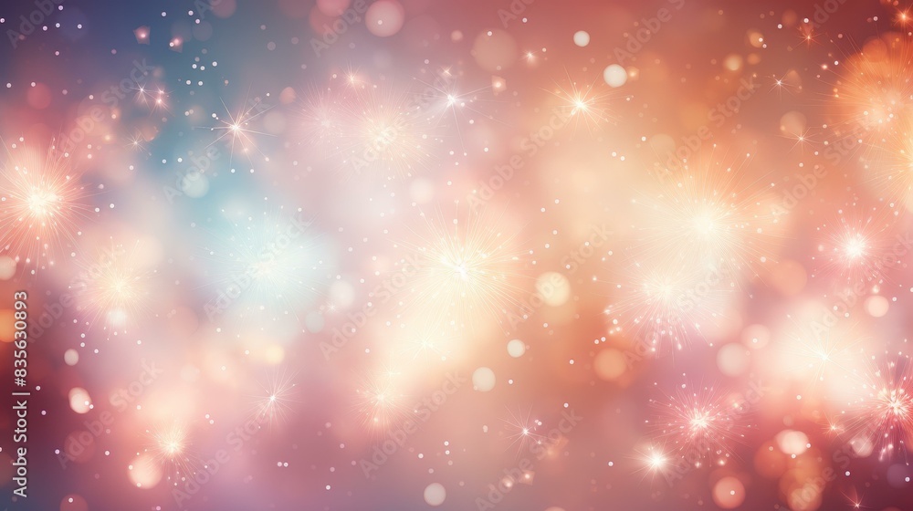 Fototapeta premium Stunning firework illustration with soft tones and shimmering effects, in high definition and sophisticated design.