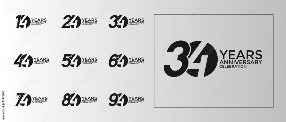 Obraz premium anniversary logo style set with black color can be use for celebration moment