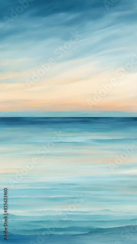 Simple and minimalist abstract Painting of the Horizon of the Sea. Colorful Vertical Gradient background.