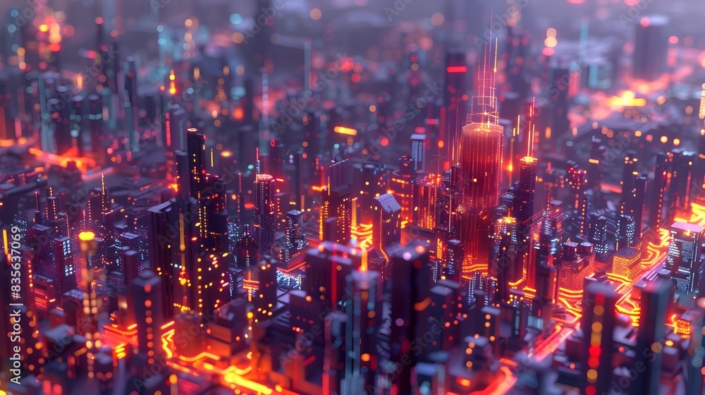 Captivating Nighttime Cityscape with Shimmering Skyscrapers and Luminous Skyline Captivating Nighttime Cityscape with Shimmering Skyscrapers and Luminous Skyline