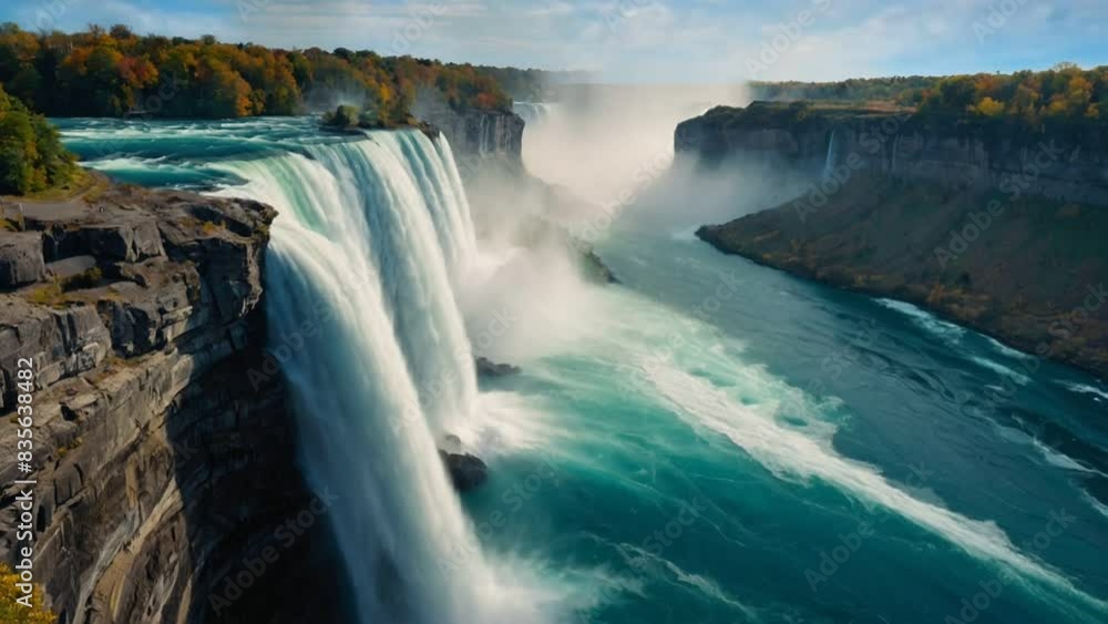 Waterfall in the forest, seamless looping animation video background Waterfall in the forest, seamless looping animation video background