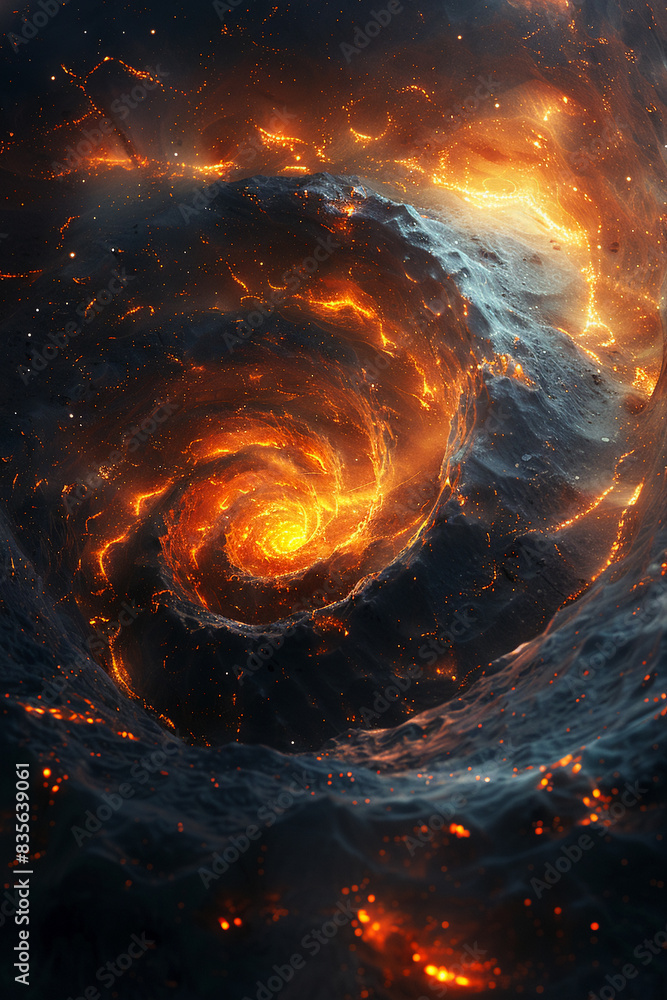 Deep mysterious void with glowing edges, isolated on a dark background, ideal for sci-fi themes. Deep mysterious void with glowing edges, isolated on a dark background, ideal for sci-fi themes.