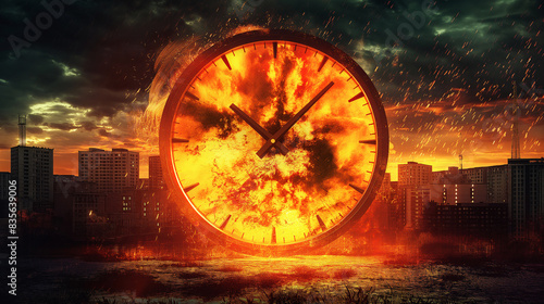 The doomsday scene of a catastrophe, digital illustration