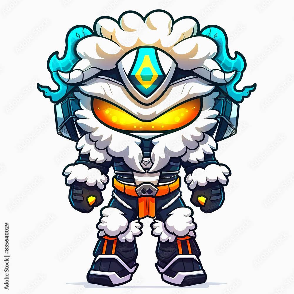 Modern sheep robot cartoon design. sheep cyborg cartoon character Modern sheep robot cartoon design. sheep cyborg cartoon character