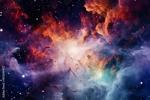 Spectacular Photo of Space. View of the Universe. Nebula Dance of Colors © Pixel Alchemy