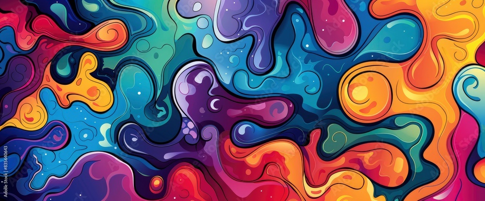 Abstract Art With A Sense Of Wonder, Cartoon Style, Background Abstract Art With A Sense Of Wonder, Cartoon Style, Background