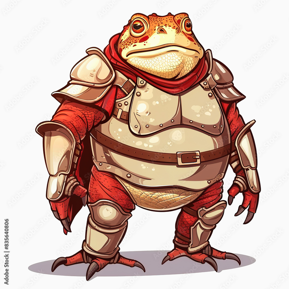 Strong Frog warrior cartoon design. A Toad soldier cartoon illustration Strong Frog warrior cartoon design. A Toad soldier cartoon illustration