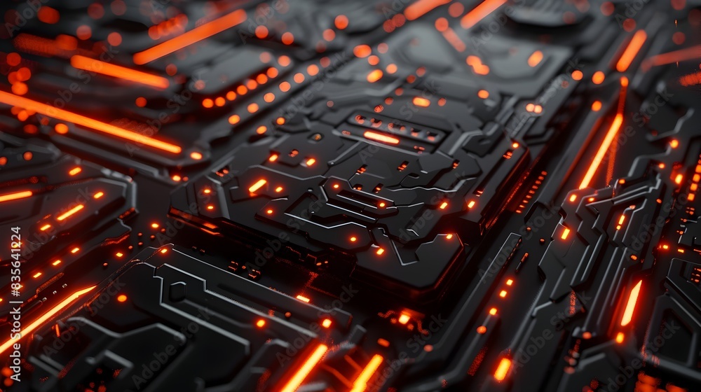 Glowing Circuit Board Backdrop with Futuristic Technological Pattern Glowing Circuit Board Backdrop with Futuristic Technological Pattern