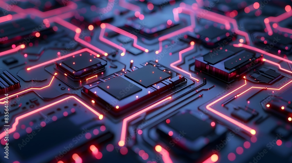 Glowing Futuristic Digital Circuit Board Abstract Technology Background Glowing Futuristic Digital Circuit Board Abstract Technology Background