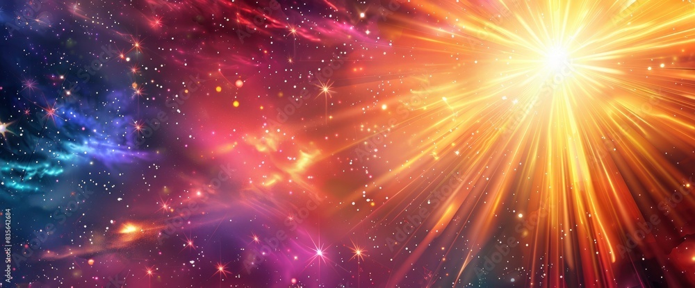 Abstract Cosmic Energy Bursts With A Celestial Theme And Vibrant Colors, Cartoon Style, Background Abstract Cosmic Energy Bursts With A Celestial Theme And Vibrant Colors, Cartoon Style, Background