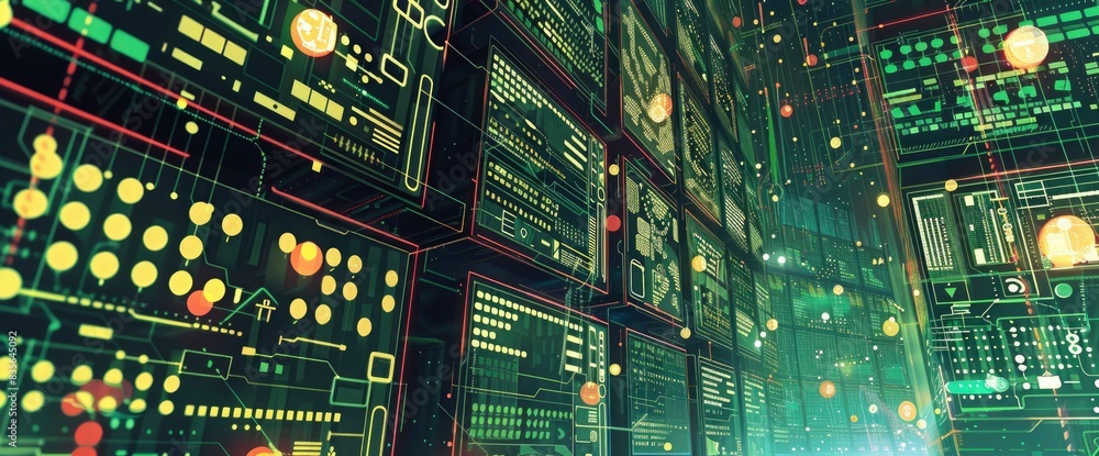 Abstract Depiction Of Data Mining, Cartoon Style, Background Abstract Depiction Of Data Mining, Cartoon Style, Background