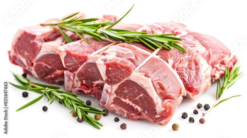 Isolated pork shoulder meat on a white background