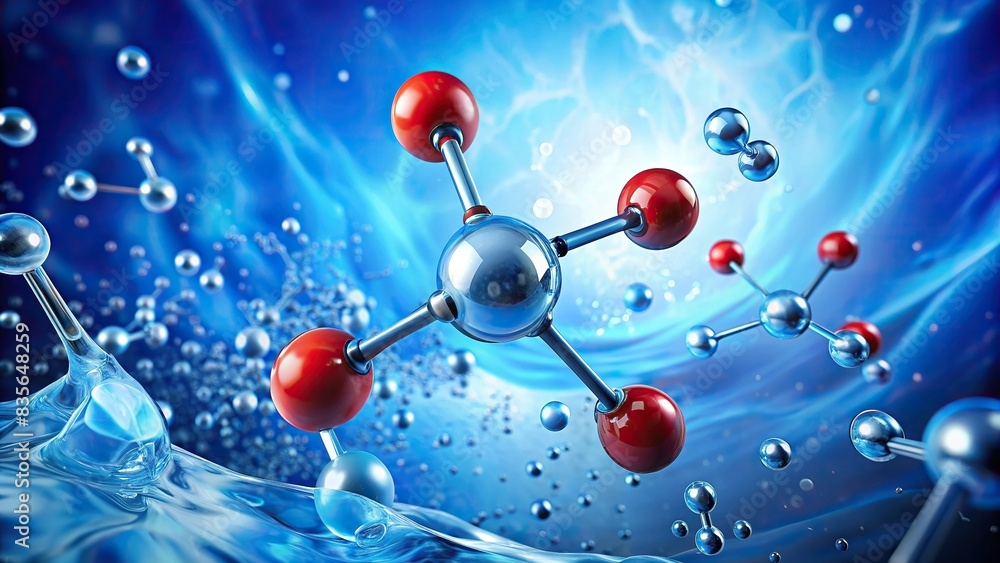 Chemical formula for H2O with hydrogen atoms attached to oxygen atom ...