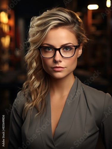 portrait of a woman in glasses