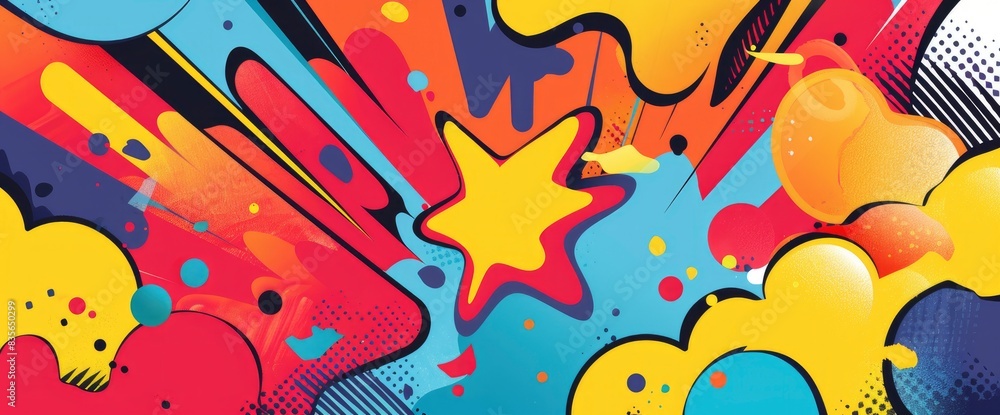 Fototapeta premium Abstract Designs With A Bold, Modern Look, Cartoon Style, Background