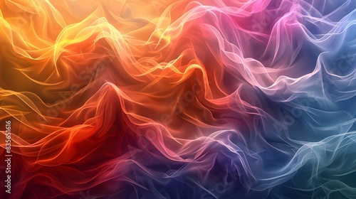 Colorful Abstract Waves of Flowing Fabric