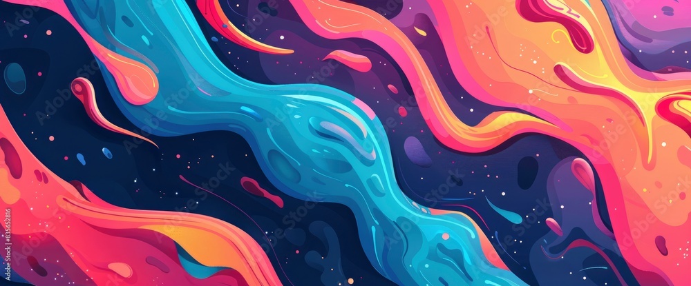 Abstract Designs With Fluid, Organic Shapes, Cartoon Style, Background Abstract Designs With Fluid, Organic Shapes, Cartoon Style, Background
