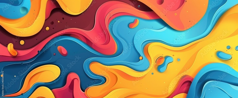 Abstract Designs With Organic, Flowing Forms, Cartoon Style, Background Abstract Designs With Organic, Flowing Forms, Cartoon Style, Background