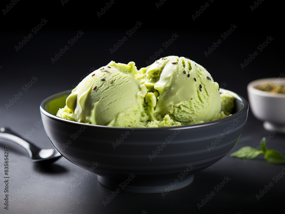 Superb Flat lay mint and chocolate ice cream Superb Flat lay mint and chocolate ice cream
