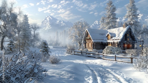 Winter Wonderland: Create a picturesque winter wonderland with snowy landscapes, cozy cabins, and festive decorations