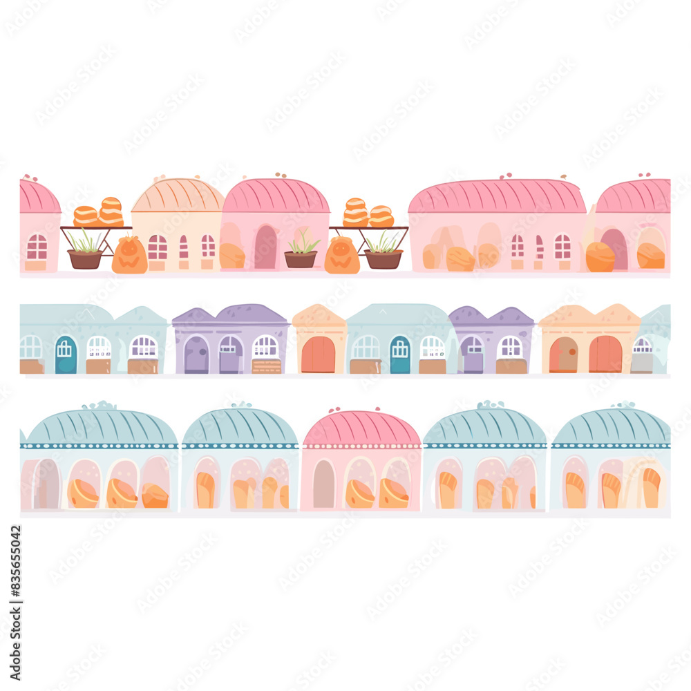 a colorful illustration of a house with a cupcake on it a colorful illustration of a house with a cupcake on it