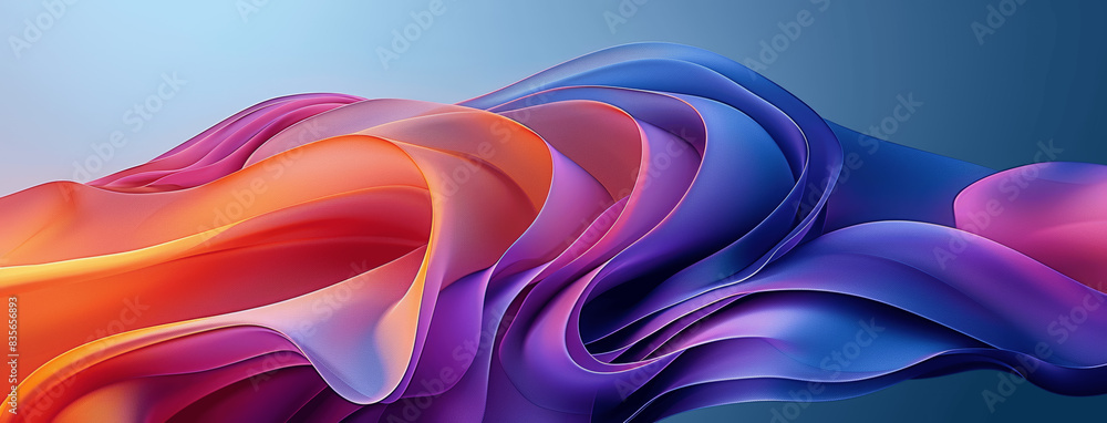 Colorful Abstract 3D Curved Ribbon Background Design Colorful Abstract 3D Curved Ribbon Background Design