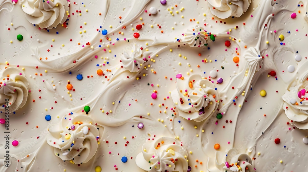 Cake frosting texture with sprinkles on top Cake frosting texture with sprinkles on top