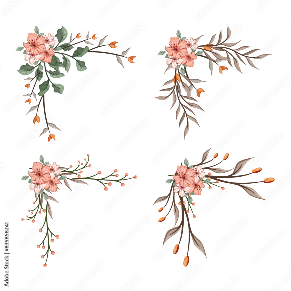 The Blooms Greenery Floral Foliage Ornament Corner Text Separator Elegance Framie for Invitations Card Template The Blooms Greenery Floral Foliage Ornament Corner Text Separator Elegance Framie for Invitations Card Template