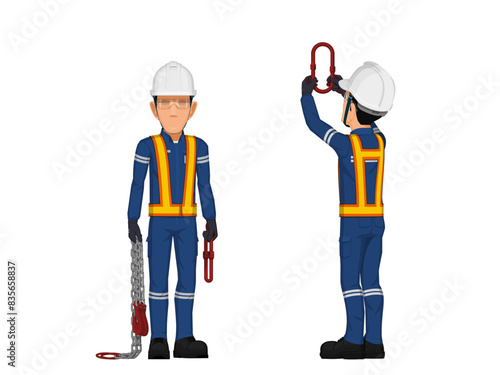 worker with chain sling