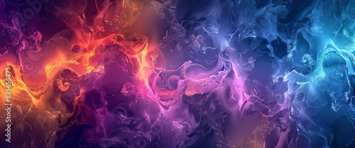 Abstract Energy Fractals, Cartoon Style, Background