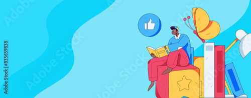 Wallpaper Mural Character reading quietly vector concept operation hand drawn illustration
 Torontodigital.ca