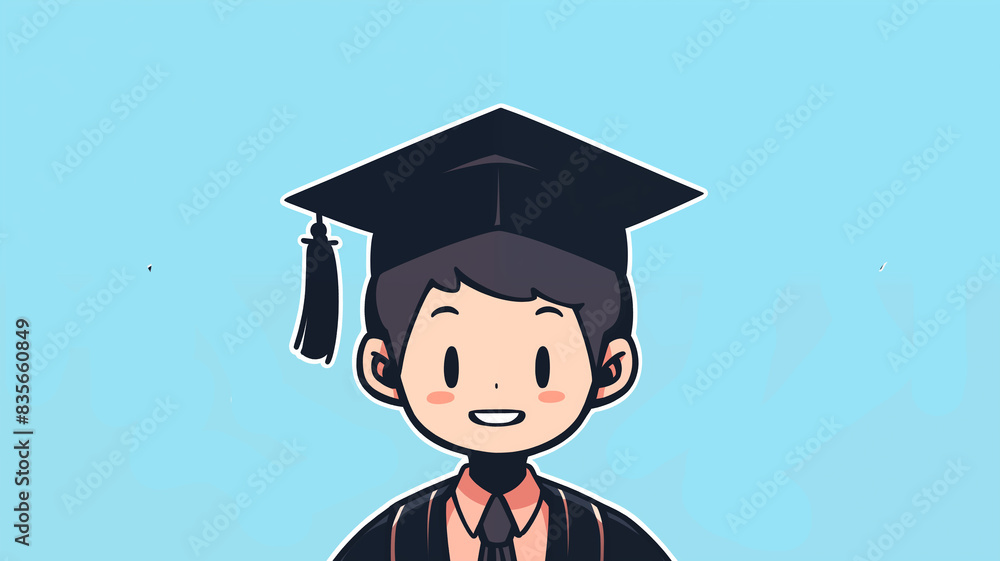 Hand drawn cartoon graduation boy illustration
Hand drawn cartoon graduation boy illustration