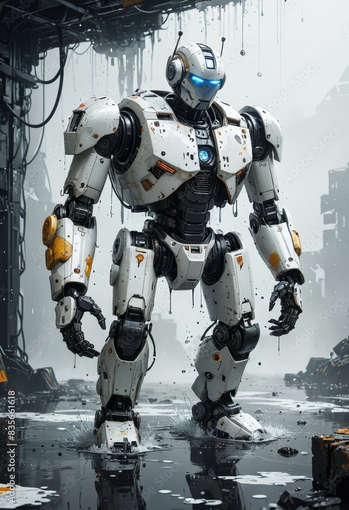 Cyberpunk Robot in a Post-Apocalyptic World Cyberpunk Robot in a Post-Apocalyptic World