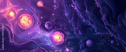 Abstract Gravitational Energy Fields, Cartoon Style, Background photo