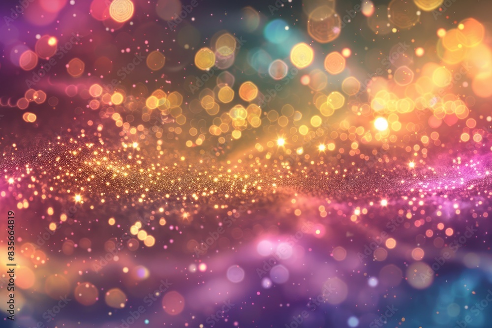 A colorful, glittery background with many small, round, colorful dots A colorful, glittery background with many small, round, colorful dots