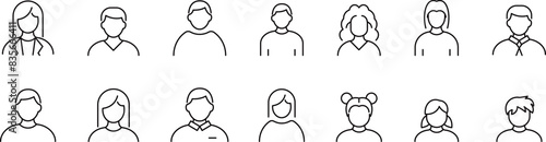 男女のアバターのアイコンセット