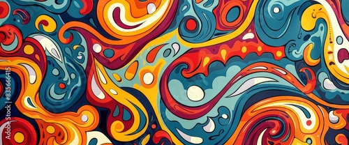 Abstract Patterns With Repetitive Motifs, Cartoon Style, Background