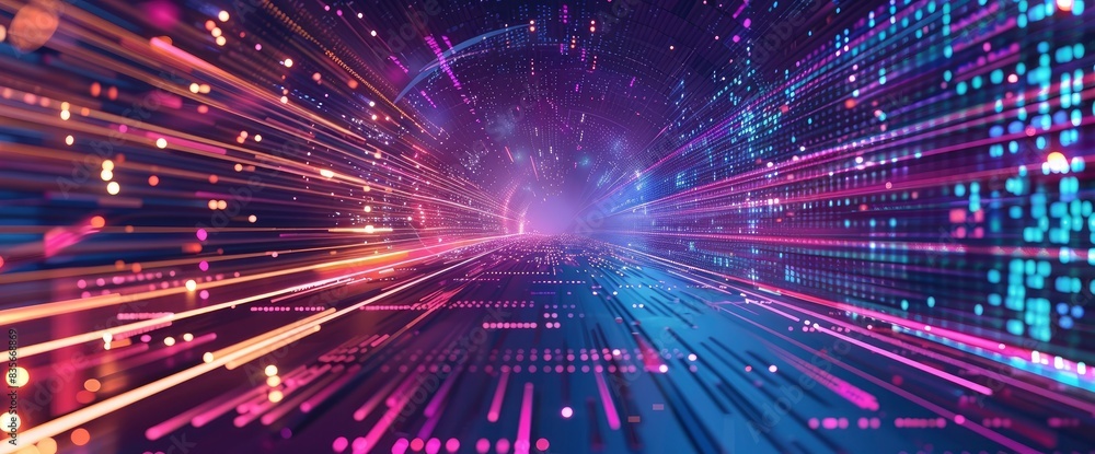 Abstract Visualization Of Data Synchronization, Cartoon Style, Background Abstract Visualization Of Data Synchronization, Cartoon Style, Background