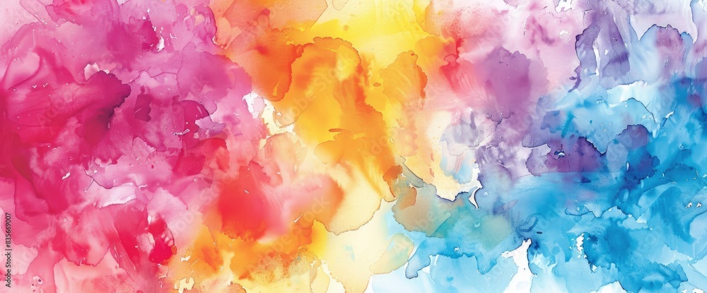 Fototapeta premium Abstract Watercolor Designs, Cartoon Style, Background