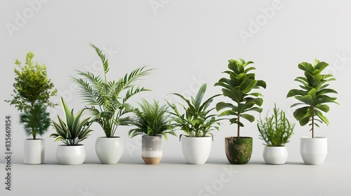 Plants in 3d rendering isolated © asma