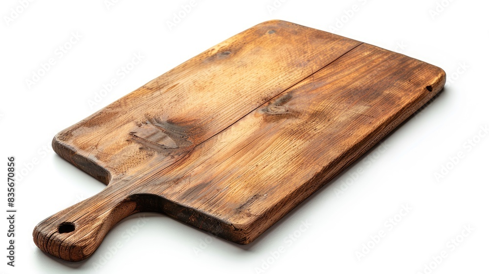 Fototapeta premium Wooden cutting board isolated on a white background