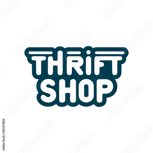 thrift shop clothing text sticker tshirt vector illustration template design