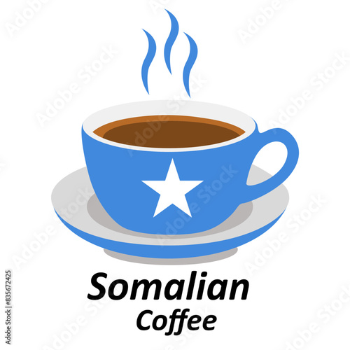 somalian coffee cup logo design vector illustration