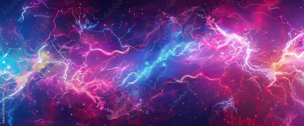 Electrical Energy Arcs In Abstract Form, Cartoon Style, Background Electrical Energy Arcs In Abstract Form, Cartoon Style, Background