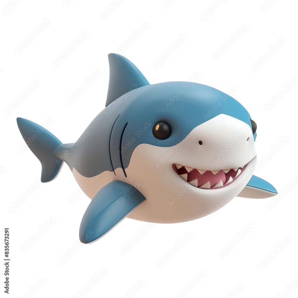 Cute shark 3d render